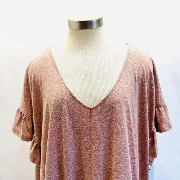 NWT SONOMA Women Short Sleeve Pullover V-Neck Elastic Waist Rose Pink Shirt 3X - Picture 2 of 11